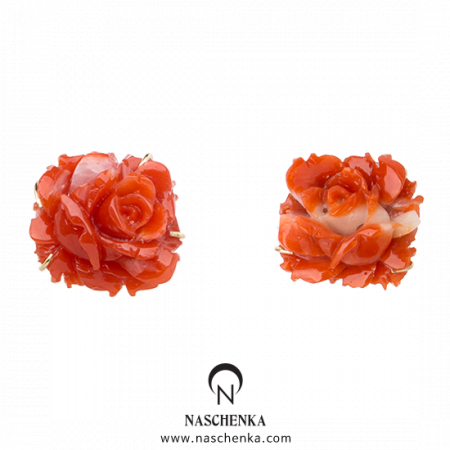 [나스첸카] 너와나 하나 _ 14K 산호 귀걸이