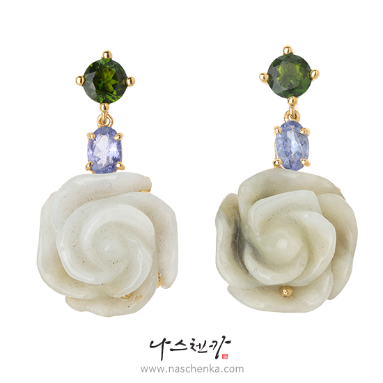 [나스첸카] 우연히 널 보았을때 _ 비취귀걸이 크롬디옵사이드귀걸이 탄자나이트귀걸이