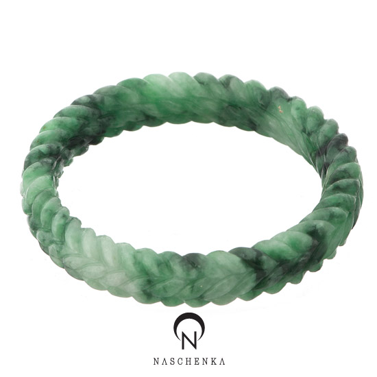 [나스첸카] 매듭형태 조각의 비취 통팔찌