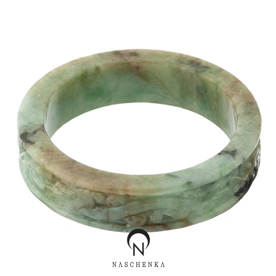 [나스첸카] 황비취와 흑비취가 혼재하는 유니크 비취 통팔찌