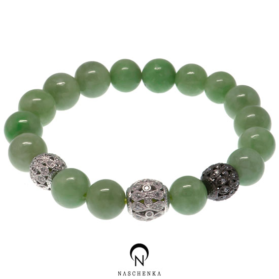 [나스첸카] 스타일북 _  그린 [실버 오닉스 비취 팔찌]
