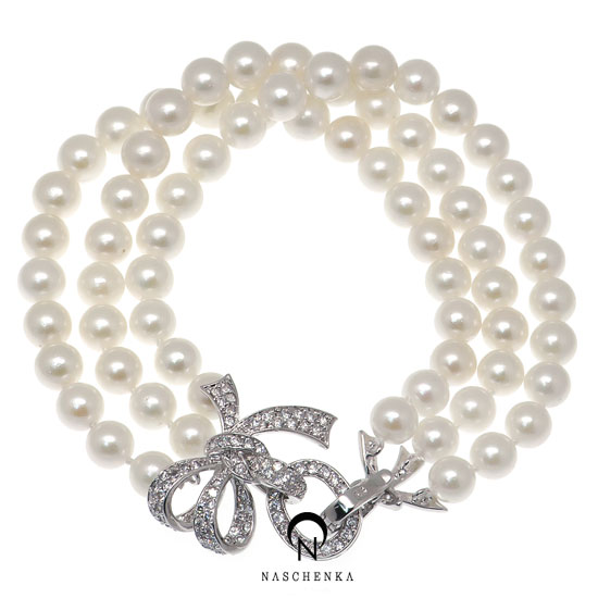 [나스첸카] 오드리 진주 팔찌 [실버 장식 진주 팔찌]