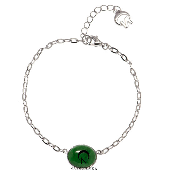 [나스첸카] 포인트 하나 [실버 수공예 비취 팔찌]
