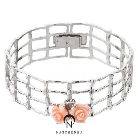 [나스첸카] 그물망 팔찌 _ 은 팔찌 산호 팔찌