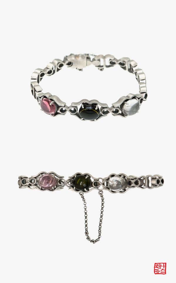 [나스첸카] 작업실에서 새벽보내듯 3 [실버 수공예 토르마린 팔찌]