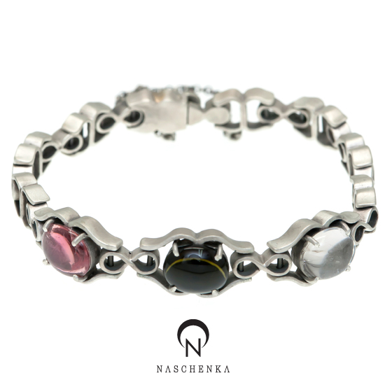 [나스첸카] 작업실에서 새벽보내듯 3 [실버 수공예 토르마린 팔찌]