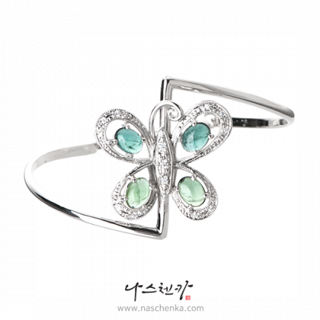 [나스첸카] 투명 나비, 투나팔찌 _ 토르마린 팔찌