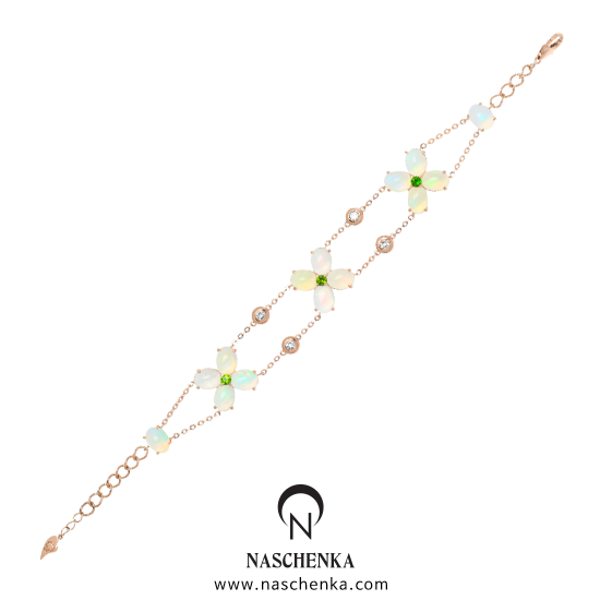 [나스첸카] 오팔 꽃펀칭 _ 14K 오팔 팔찌