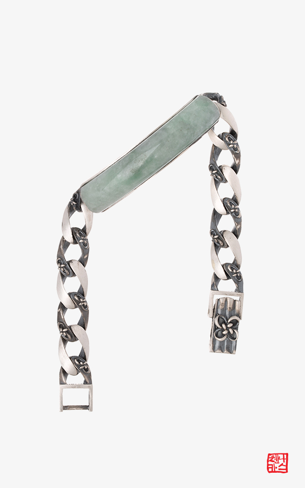 비취 옥 은팔찌_은하수 생쪽 앤틱 그린 4 [나스첸카]