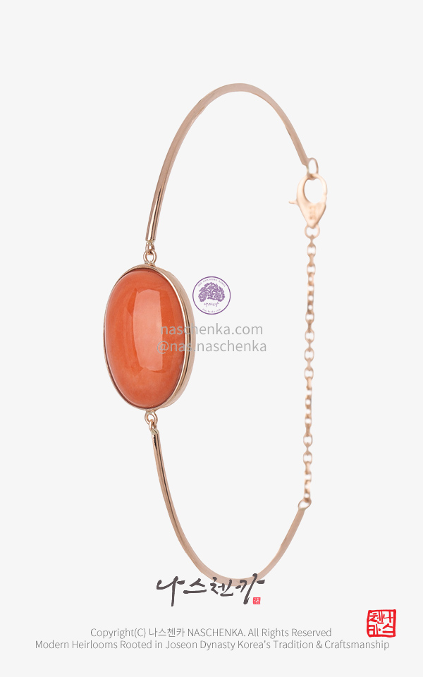 [나스첸카] 예쁜 여자 부유한 여자 _ 럭셔리 산호 14K 팔찌
