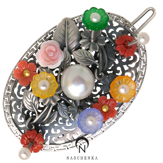 [나스첸카] 달잠스(달콤한 떨잠형 나스 헤어핀) [실버 수공예 떨잠 헤어핀]