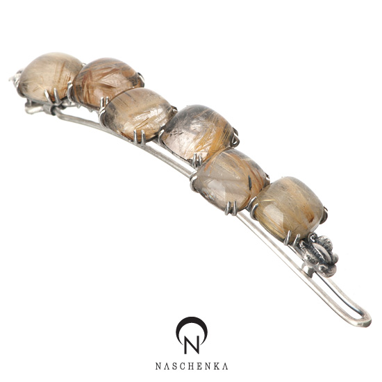 [나스첸카] 테트리스 벽돌쌓기 금침수정 [실버 수공예 금침수정 헤어핀]