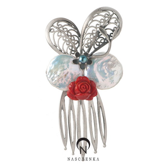 [나스첸카] 바라보는 눈길 그리고 네가 있다 [실버 수공예 진주 뒤꽂이]