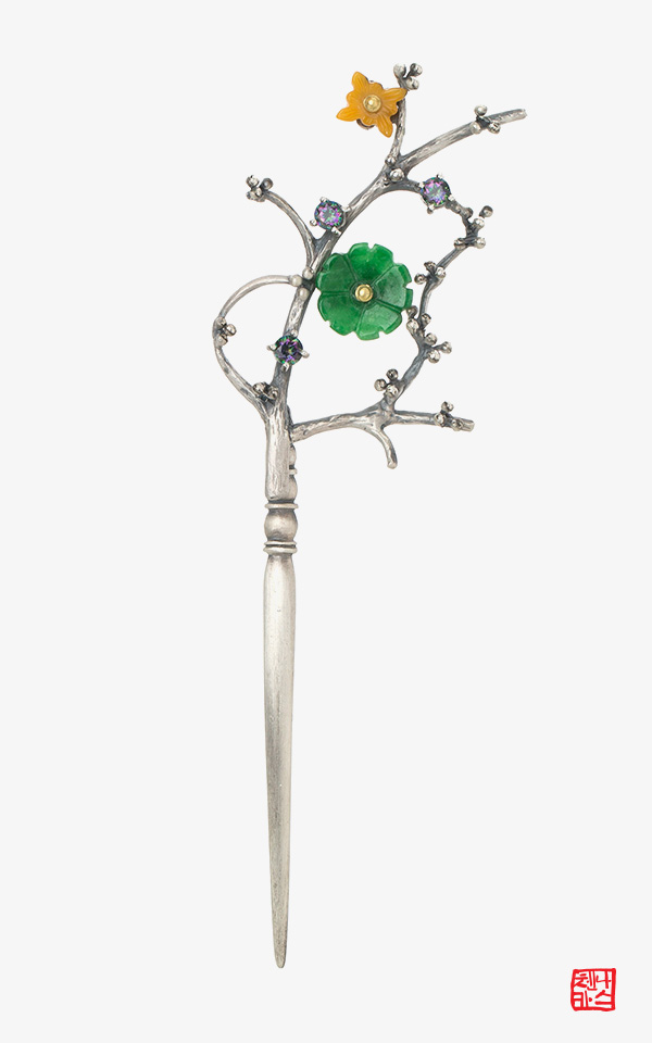 [나스첸카] 이것은 꿀조합 _ 비취 뒤꽂이 _ 한복 머리장식 _ 결혼준비 _ 신랑어머니한복 쪽진머리비녀