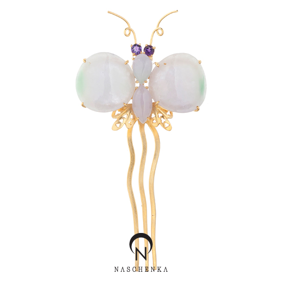 [나스첸카] 이렇게 예뻐도 되는지 [실버 수공예 비취 뒤꽂이]