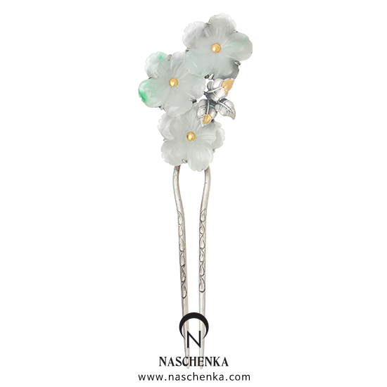 [나스첸카] 흔들리는 여심 _ 비취 뒤꽂이 쪽진머리비녀