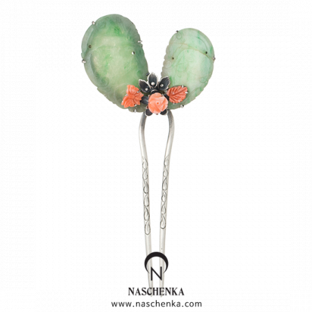 [나스첸카] 사랑의 눈빛만을 _ 비취 뒤꽂이 산호 뒤꽂이 쪽진머리비녀