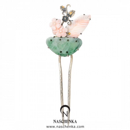 [나스첸카] 오늘 참 이쁘네. 기억하고 싶은 날이다 _ 비취 뒤꽂이 산호 뒤꽂이