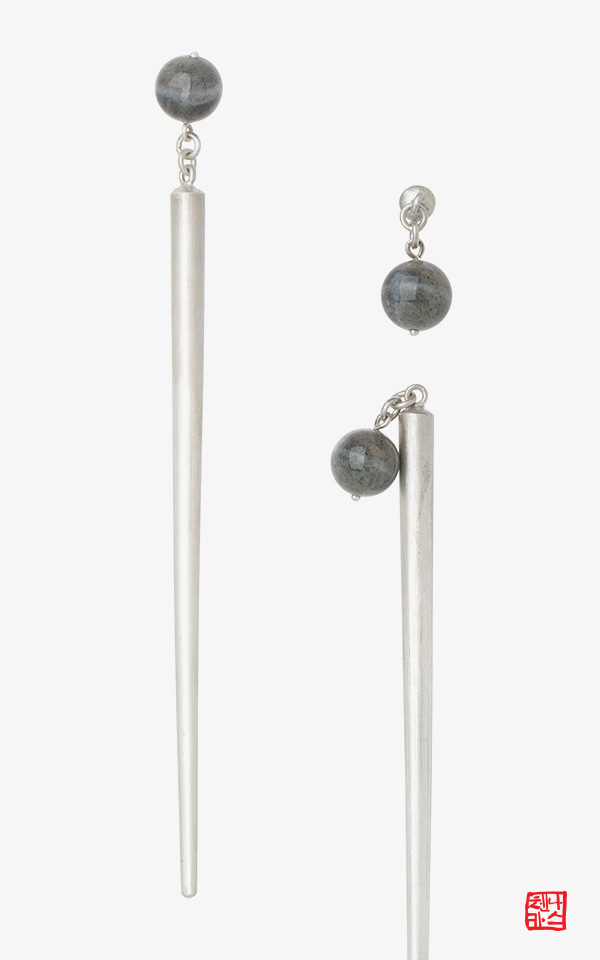 [나스첸카] 여자에게 필요한건 비녀 _ 레브라도라이트 은비녀 뒤꽂이