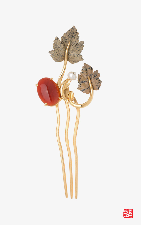 [나스첸카]  MBC 옷소매 붉은 끝동 협찬_뒤꽂이 _ 낙엽을 밟으며 _ 쟈스퍼뒤꽂이 자마노뒤꽂이