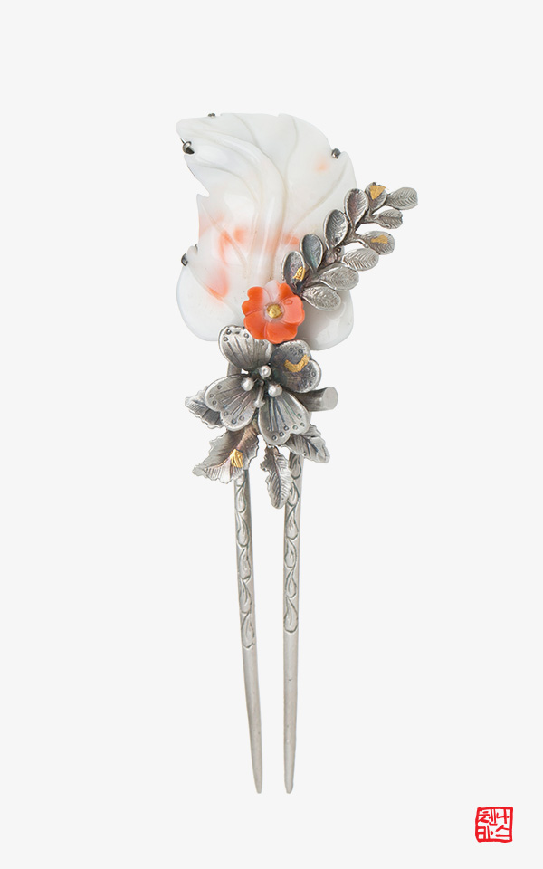 [나스첸카] tvN 철인왕후 협찬 _ 천연의 아름다움 _ 산호 한복 혼주 여신 뒤꽂이 비녀