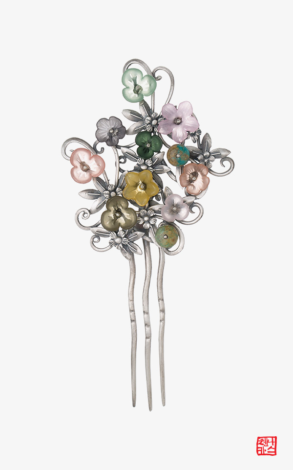 [나스첸카] MBC 옷소매 붉은 끝동 협찬_보석꽃, 활짝피다 2 _ 은뒤꽂이 옆꽂이 한복장신구