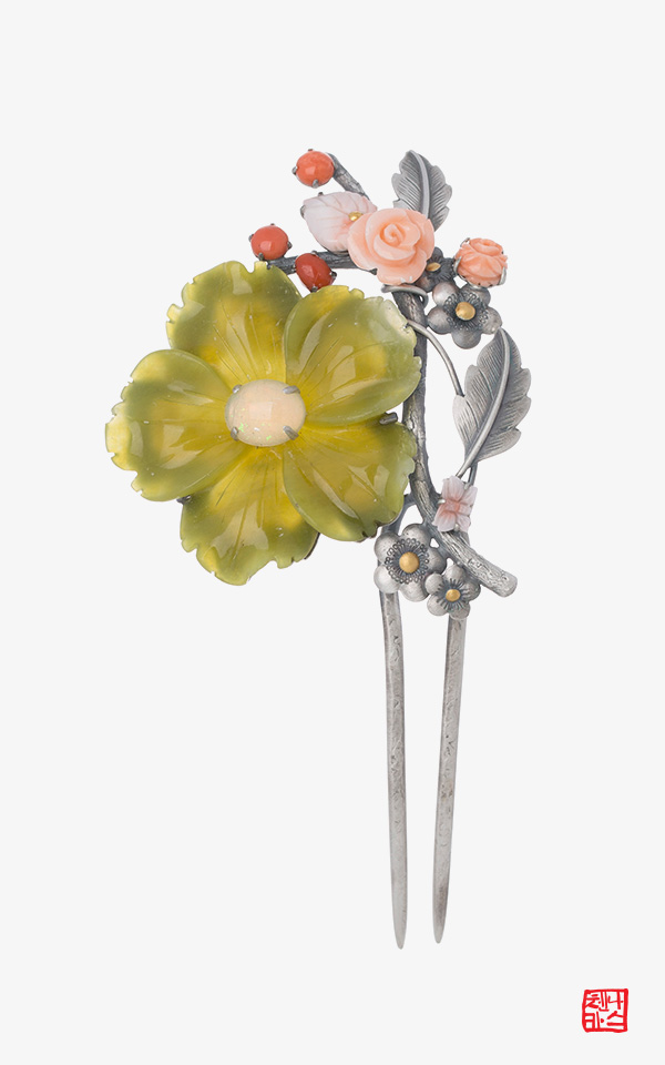 [나스첸카] tvN 철인왕후 협찬 _ 금화 6 _ 사문석뒤꽂이 옆꽂이 한복악세사리