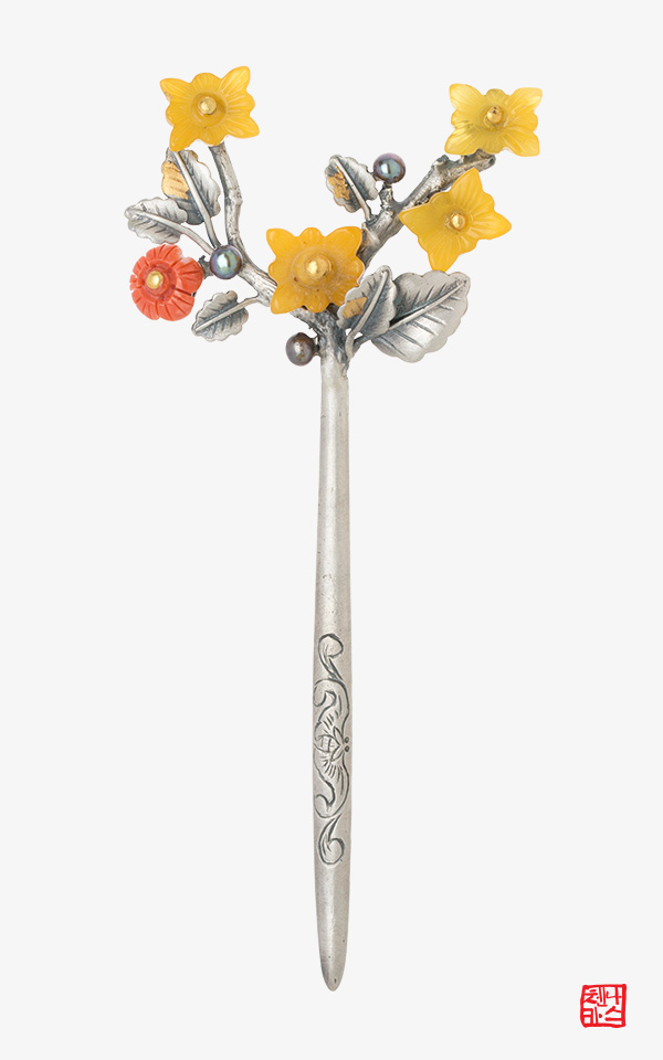 [나스첸카] MBC 옷소매 붉은 끝동 협찬_창문하나 햇살가득 2 _ 호박 뒤꽂이 호박 비녀 옆꽂이 은 공방