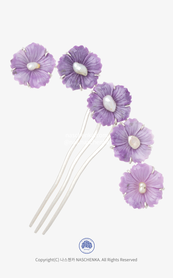 Joseon Tiara 꽃 뒤꽂이 은 뒤꽂이 티아라 뒤꽂이 파티 머리장식 헤어악세사리 돌담 너머 49 나스첸카