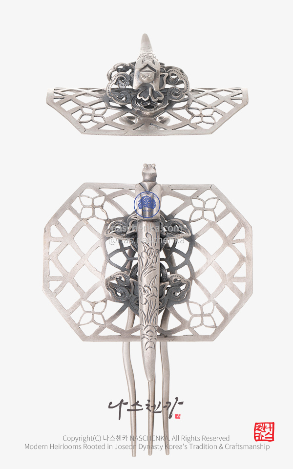 [나스첸카] 은 개구리 티아라 첩지 _ 가체 없이 완성되는 현대적 전통미 NASCHENKA Tiara Silver 925