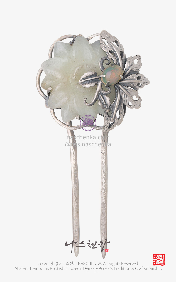 [나스첸카] 너에게 말하고 싶은  그 말 2 _ 오팔 비취 뒤꽂이 Silver 925 