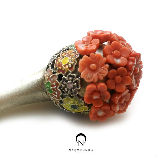 [나스첸카] 이런 느낌의 산호 비녀 [실버 수공예 산호 비녀]