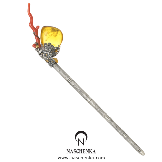 [나스첸카] 칠월칠석 견우와직녀 _ 호박 비녀, 산호 비녀