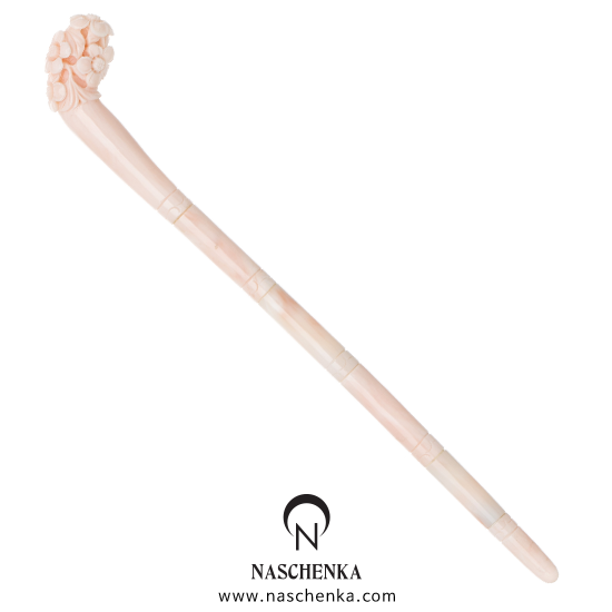 19.5 cm  통산호 매화 비녀 [나스첸카] 은은한 매화 _ 산호 비녀 _ 한복비녀 _ 전통비녀