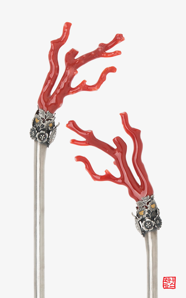 [나스첸카] 판타지 _ 산호 비녀 한복비녀