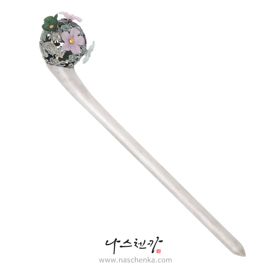 [þī]  silver metal ũƮ 2 _  øӸ  traditional korean hair pin