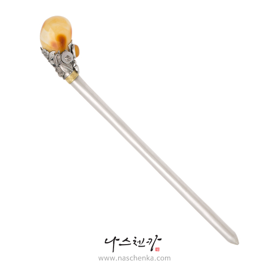 [나스첸카] 한복전통비녀_무용의 선을 살리다 31 _ 호박비녀,은비녀