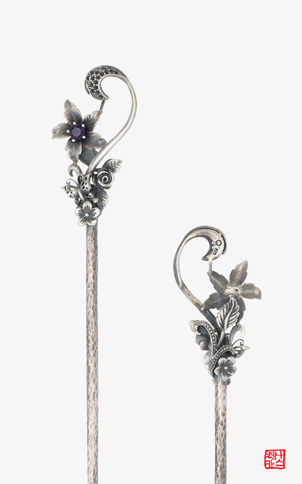 MBC 드라마 금혼령 협찬 보라바람 _ 자수정비녀 은비녀 소비녀