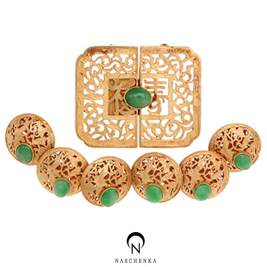 [나스첸카] 남성들의 노리개 비취 마고자 단추 [실버 수공예 마고자 단추]