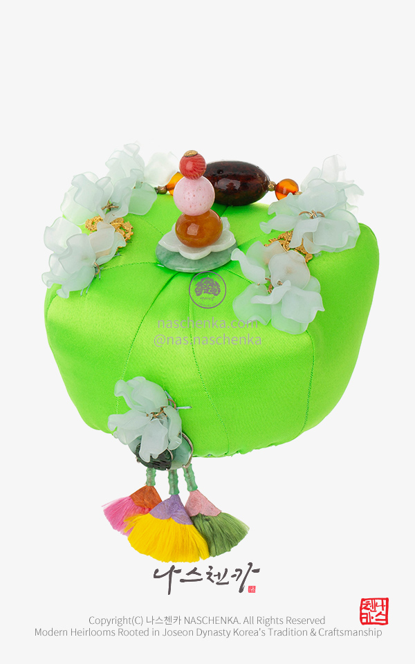 [나스첸카] Color Bloom Jokduri | 나스첸카 형광 연두 꽃길 족두리