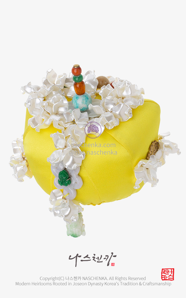[나스첸카] Yellow Color Bloom Jokduri | 나스첸카 형광 노랑 꽃길 족두리