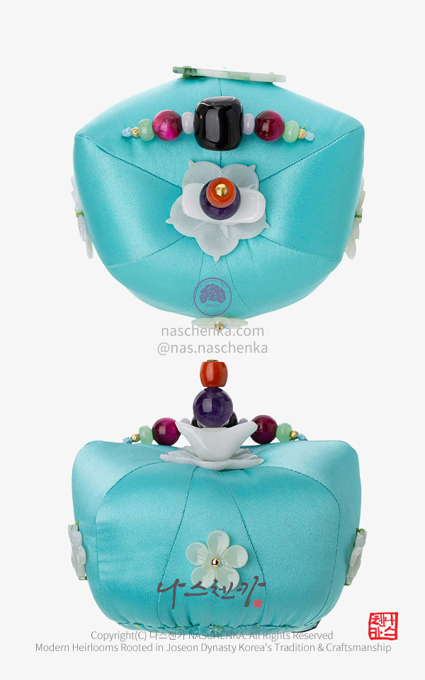 [나스첸카] 가화만사성 _ 민트 전통 족두리 