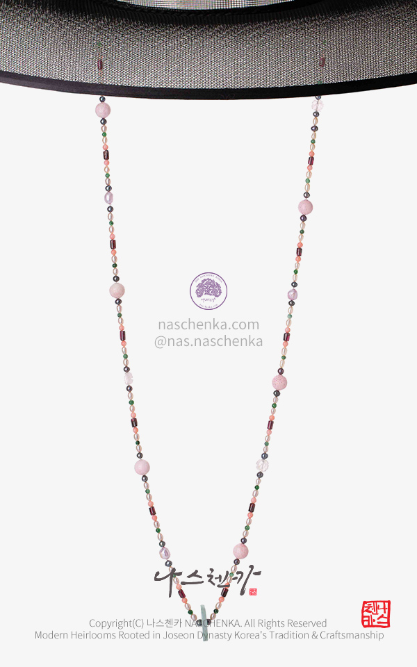 [나스첸카] Saja K-Gat Strap Necklace | 사자 K-갓끈 비취 옥 Jade Necklace 목걸이 3