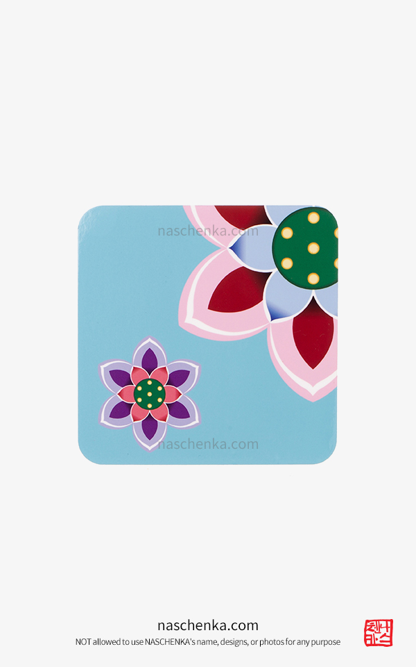나스첸카 굿즈 사각 단청 코스터 10x10cm