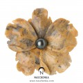 Pearl agate brooch