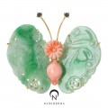Butterfly jade brooch