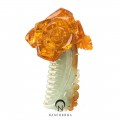 Amber jade brooch