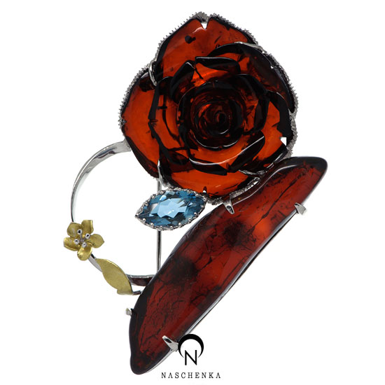 Amber brooch