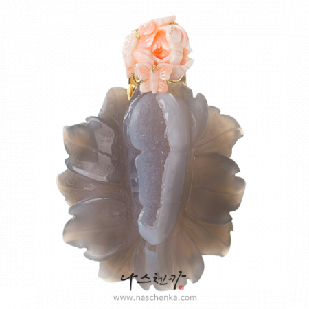 Coral brooch
