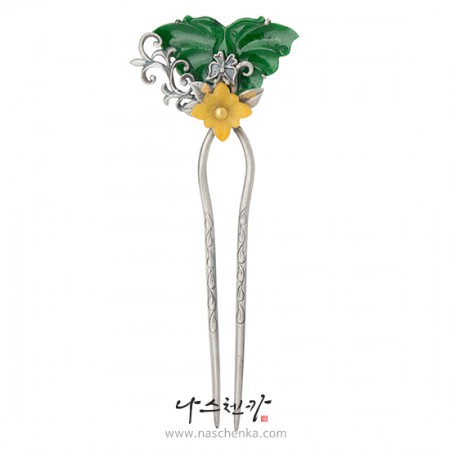 Amber jade dwikkoji hair ornament